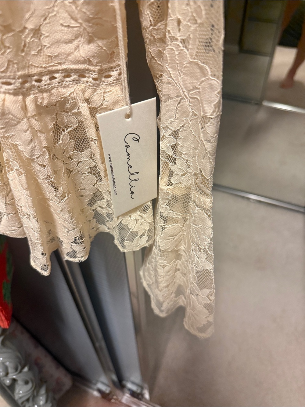 Camellia Cream Lace Peplum Blouse - Picture 2 of 8